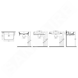 Sapho Isvea Sott Aqua - Lavabo 571x440 mm, avec trop-plein, avec trou pour robinetterie, blanc 10SQ50057