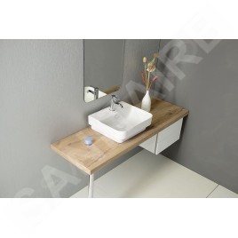 Sapho Isvea Sott Aqua - Lavabo 571x440 mm, avec trop-plein, avec trou pour robinetterie, blanc 10SQ50057