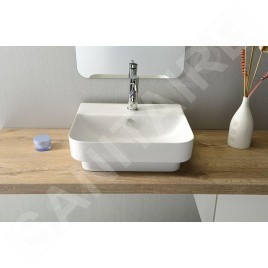 Sapho Isvea Sott Aqua - Lavabo 571x440 mm, avec trop-plein, avec trou pour robinetterie, blanc 10SQ50057