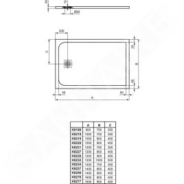 Ideal Standard Ultra Flat S - Receveur de douche 1000 x 800 mm, sable K8219FT