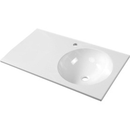 Sapho Juno - Lavabo 800x150x470 mm, sans trop-plein, trou de robinetterie à gauche, blanc JU081