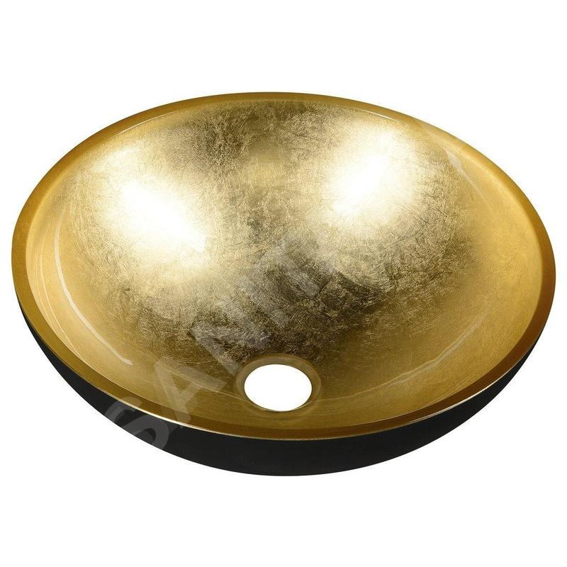 Sapho Murano - Vasque à poser 400x140 mm, noir/doré AL5318-77 Sapho Murano - Vasque à poser 400x140 mm, noir/doré AL5318-77