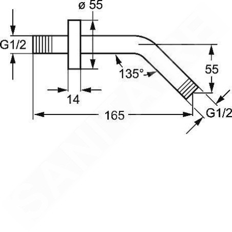 Hansa Jet - Bras de douche, chrome 51990200