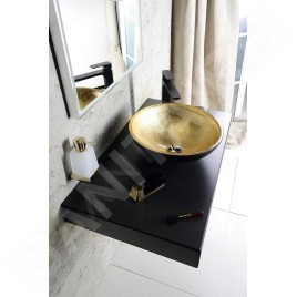 Sapho Murano - Vasque à poser 400x140 mm, noir/doré AL5318-77
