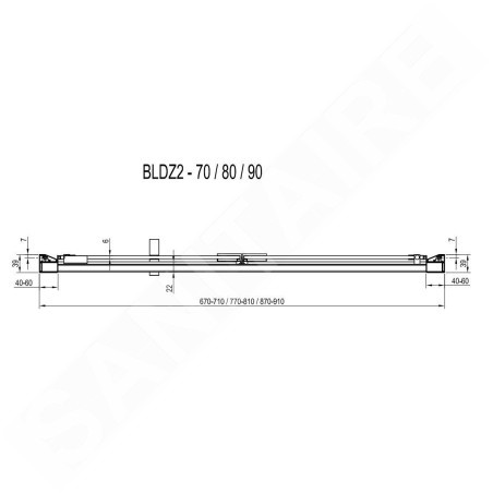 Ravak Blix - Porte de douche en quatre parties BLDP4-180, 1770-1810 mm, satiné/verre Grape X01H40C00Z1