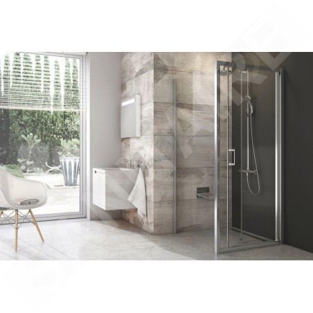 Ravak Blix - Paroi de douche BLPSZ-90, 880-900 mm, aluminium brillant/verre clair X93H70C00Z1