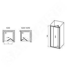Ravak Blix - Paroi de douche BLPSZ-90, 880-900 mm, aluminium brillant/verre clair X93H70C00Z1
