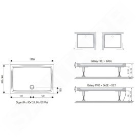 Ravak Galaxy Pro Flat - Receveur de douche Gigant Pro FLAT, 1200x800 mm, blanc XA03G411010