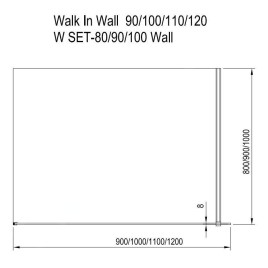 Ravak Walk-In - Paroi de douche Walk-in, 1100x2000 mm, aluminium brillant/verre clair GW9WD0C00Z1