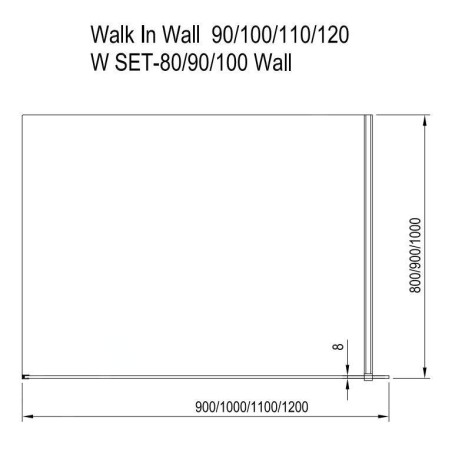 Ravak Walk-In - Paroi de douche Walk-in, 1100x2000 mm, aluminium brillant/verre clair GW9WD0C00Z1