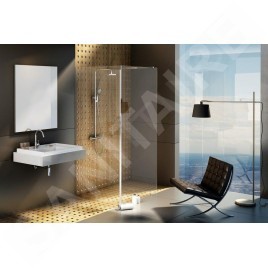 Ravak Walk-In - Cabine de douche d'angle Walk-in Corner 120/90, 1200x900 mm, aluminium brillant/verre transparent GW1CG7C00Z1