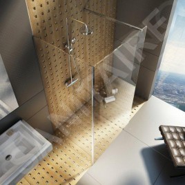 Ravak Walk-In - Cabine de douche d'angle Walk-in Corner 120/90, 1200x900 mm, aluminium brillant/verre transparent GW1CG7C00Z1