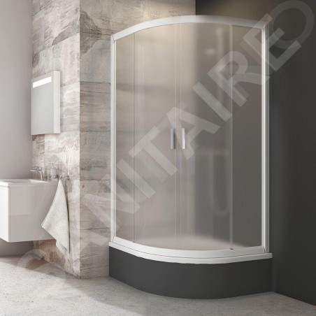 Ravak Blix - Cabine de douche quart de rond en quatre parties BLCP4-80 Sabina, 780-800 mm, blanc/verre Grape 3B240140ZG