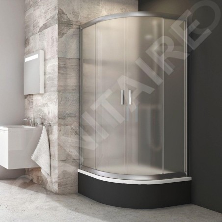 Ravak Blix - Cabine de douche quart de rond en quatre parties BLCP4-80 Sabina, 780-800 mm, satin/verre Grape 3B240U40ZG