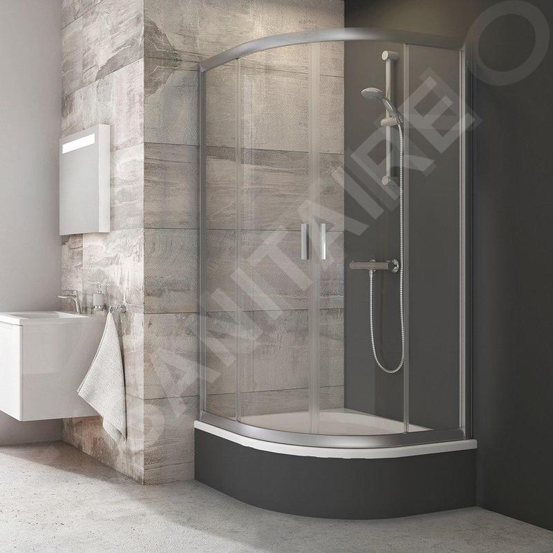 Ravak Blix - Cabine de douche quart de rond en 4 parties BLCP4-80 Sabina, 780-800 mm, satin/verre clair 3B240U40Z1