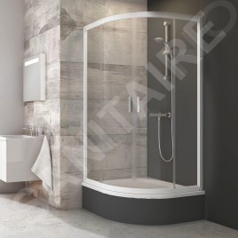 Ravak Blix - Cabine de douche quart de rond en 4 parties BLCP4-90 Sabina, 880-900 mm, blanc/verre clair 3B270140Z1