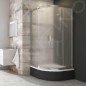 Ravak Blix - Cabine de douche quart de rond en quatre parties BLCP4-90 Sabina, 880-900 mm, aluminium brillant/verre Grape Ravak Blix - Cabine de douche quart de rond en quatre parties BLCP4-90 Sabina, 880-900 mm, aluminium brillant/verre Grape
