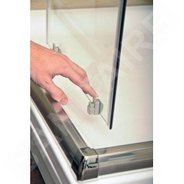 Ravak Blix - Cabine de douche quart de rond en quatre parties BLCP4-90 Sabina, 880-900 mm, aluminium brillant/verre Grape