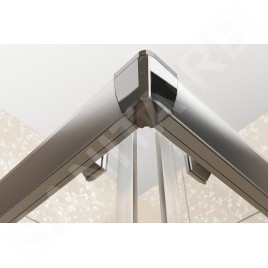 Ravak Blix - Cabine de douche quart de rond en quatre parties BLCP4-90 Sabina, 880-900 mm, aluminium brillant/verre Grape