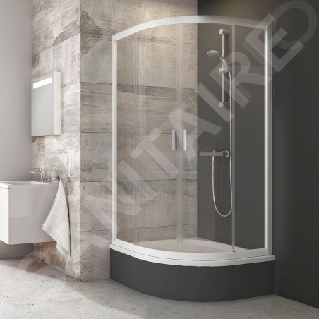 Ravak Blix - Cabine de douche quart de rond en 4 parties BLCP4-80 Sabina, 780-800 mm, blanc/verre clair 3B240140Z1