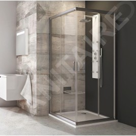 Ravak Blix - Cabine de douche 4 éléments BLRV2-80, 780-800 mm, satin/verre clair 1LV40U00Z1