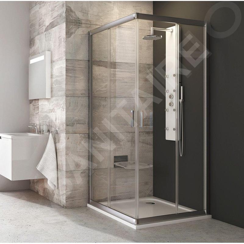 Ravak Blix - Cabine de douche 4 éléments BLRV2-80, 780-800 mm, satin/verre clair 1LV40U00Z1