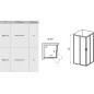 Ravak Blix - Cabine de douche 4 éléments BLRV2-80, 780-800 mm, satin/verre clair 1LV40U00Z1