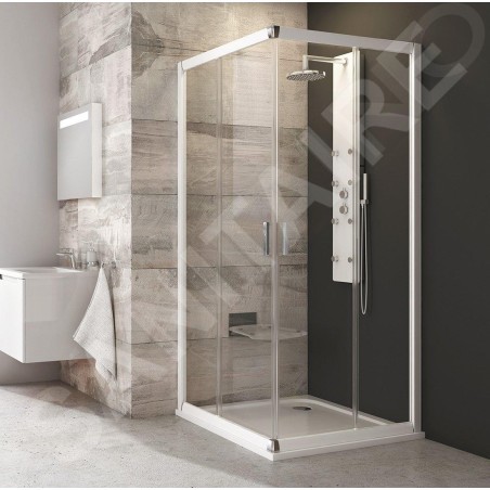 Ravak Blix - Cabine de douche 4 éléments BLRV2-80, 780-800 mm, blanc/verre clair 1LV40100Z1