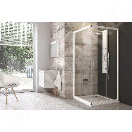 Ravak Blix - Cabine de douche 4 éléments BLRV2-80, 780-800 mm, blanc/verre clair 1LV40100Z1