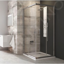Ravak Blix - Cabine de douche en quatre parties BLRV2-80, 780-800 mm, aluminium brillant/verre clair 1LV40C00Z1