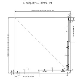 Ravak Blix - Cabine de douche en quatre parties BLRV2-80, 780-800 mm, aluminium brillant/verre clair 1LV40C00Z1