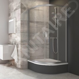 Ravak Blix - Cabine de douche quart de rond en 4 parties BLCP4-90 Sabina, 880-900 mm, satin/verre clair 3B270U40Z1