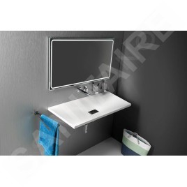 Sapho Tonga - Lavabo 1210x500 mm, marbre coulé, blanc TG121