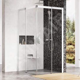 Ravak Matrix - Cabine de douche 4 éléments MSRV4-90/90, 885-905 mm, blanc/verre clair 1WV77100Z1