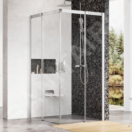 Ravak Matrix - Cabine de douche en quatre parties MSRV4-90/90, 885-905 mm, verre satiné/clair 1WV77U00Z1
