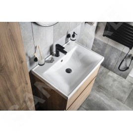 Aqualine Céramique - Lavabo Sava, 650x460 mm, avec trop-plein, blanc 2065