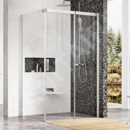 Ravak Matrix - Cabine de douche en trois parties MSDPS-100/100 L, 985-1005 mm, aluminium brillant/verre clair 0WLAAC00Z1