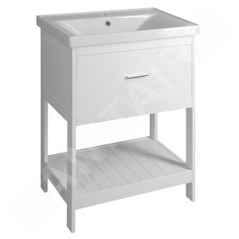 Aqualine Céramique - Lavabo Sava, 650x460 mm, avec trop-plein, blanc 2065