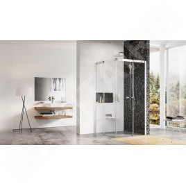 Ravak Matrix - Cabine de douche en quatre parties MSRV4-90/90, 885-905 mm, aluminium brillant/verre clair 1WV77C00Z1