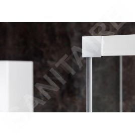 Ravak Matrix - Cabine de douche en quatre parties MSRV4-90/90, 885-905 mm, aluminium brillant/verre clair 1WV77C00Z1