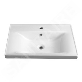 Aqualine Céramique - Lavabo Sava, 650x460 mm, avec trop-plein, blanc 2065