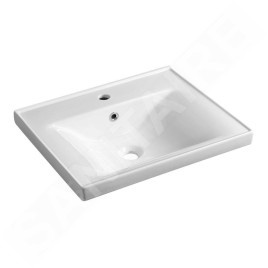 Aqualine Céramique - Lavabo Sava, 550x460x165 mm, avec trop-plein, blanc 2055