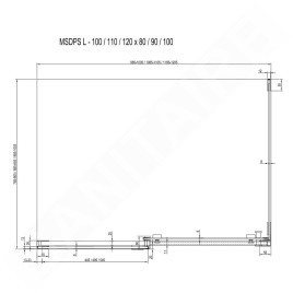 Ravak Matrix - Cabine de douche en trois parties MSDPS-110/80 L, 1085-1105x785-805 mm, satiné/verre clair 0WLD4U00Z1