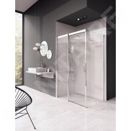 Ravak Matrix - Cabine de douche en trois parties MSDPS-110/80 L, 1085-1105x785-805 mm, satiné/verre clair 0WLD4U00Z1