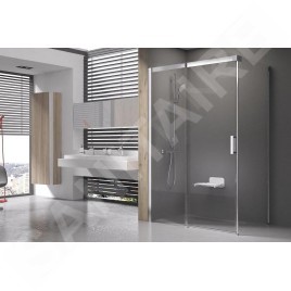 Ravak Matrix - Cabine de douche en trois parties MSDPS-120/80 L, 1185-1205x785-805 mm, satiné/verre clair 0WLG4U00Z1