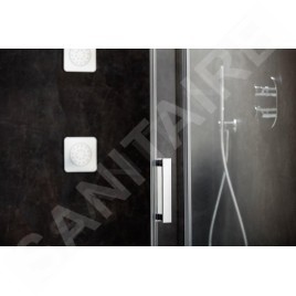 Ravak Matrix - Porte de douche en deux parties MSD2-100 R, 975-1015 mm, aluminium brillant/verre clair 0WPA0C00Z1