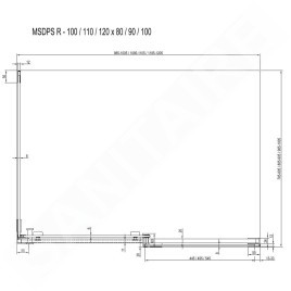 Ravak Matrix - Cabine de douche en trois parties MSDPS-110/80 R, 1085-1105x785-805 mm, verre brillant hilinik/noir 0WPD4C00Z1