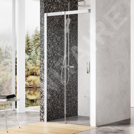 Ravak Matrix - Porte de douche en deux parties MSD2-120 L, 1175-1215 mm, satiné/verre clair 0WLG0U00Z1