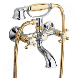 Sapho Antea - Mitigeur de baignoire avec accessoires, chrome/or 3012