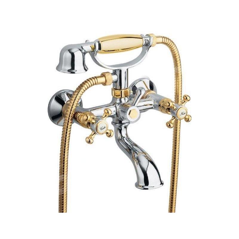 Sapho Antea - Mitigeur de baignoire avec accessoires, chrome/or 3012